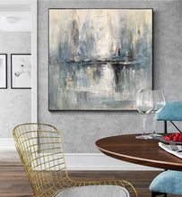 Load image into Gallery viewer, Gray Abstract Canvas Wall Art, Landscape Abstract Painting Original Yp018