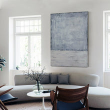 Load image into Gallery viewer, Grey and Blue Canvas Wall Art,Oversized Abstract Canvas Wall Art Gp042