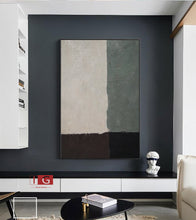 Load image into Gallery viewer, White Green Brown Black Art Living Room Handmade Painting Qp048