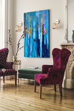 Load image into Gallery viewer, Large Palette Knife Canvas Art Blue Abstract,Painting on Canvas Np020