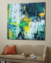 Load image into Gallery viewer, Green Blue Abstract Painting Huge Wall Canvas Art Bp010