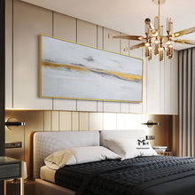 Load image into Gallery viewer, Gold And Gray Abstract Painting Contemporary Art Gold Leaf Art Kp013