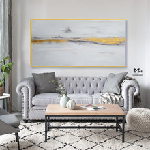 Load image into Gallery viewer, Gold And Gray Abstract Painting Contemporary Art Gold Leaf Art Kp013