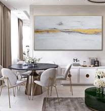 Load image into Gallery viewer, Gold And Gray Abstract Painting Contemporary Art Gold Leaf Art Kp013