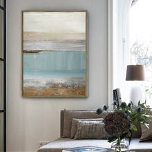 Load image into Gallery viewer, Big Ocean Art Blue Painting Beach Sunset Painting Op030