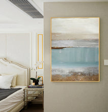 Load image into Gallery viewer, Big Ocean Art Blue Painting Beach Sunset Painting Op030