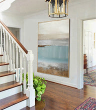 Load image into Gallery viewer, Big Ocean Art Blue Painting Beach Sunset Painting Op030