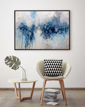 Load image into Gallery viewer, Blue Gray White Abstract Painting Living Room Kitchen Home Wall Decor Np026