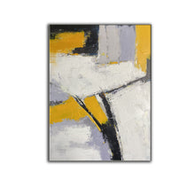 Load image into Gallery viewer, Yellow Gray White Abstract Painting Modern Wall Art Textured Painting Np073
