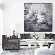 Load image into Gallery viewer, Black and Grey Wall Art Original Textured Painting Living Room Ap106