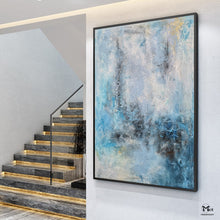 Load image into Gallery viewer, Blue And White Painting Modern Painting Living Room Wall Art Ap115