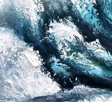 Load image into Gallery viewer, Textured Ocean Waves Wall Art Large Canvas Artwork for Sale Gp083
