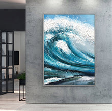 Load image into Gallery viewer, Textured Ocean Waves Wall Art Large Canvas Artwork for Sale Gp083