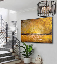 Load image into Gallery viewer, Large Canvas Abstract Art Gold Painting Landscape Contemporary Art Gp066