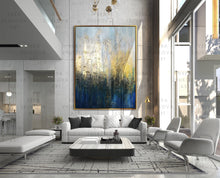 Load image into Gallery viewer, Gold Leaf Abstract Painting Modern Wall Art Large Colorful Paintings Np016