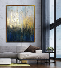 Load image into Gallery viewer, Gold Leaf Abstract Painting Modern Wall Art Large Colorful Paintings Np016