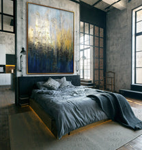 Load image into Gallery viewer, Gold Leaf Abstract Painting Modern Wall Art Large Colorful Paintings Np016
