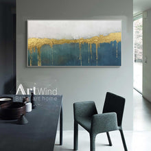 Load image into Gallery viewer, Decor Green Painting Gold Painting Rich Textured Office Wall Art