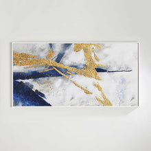 Load image into Gallery viewer, Large Gold Painting Navy Blue Wall Art Royal Blue Painting Modern Wall Art dp038