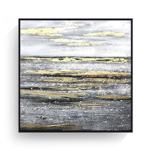 Load image into Gallery viewer, Grey White Gold Art Abstract Painting Texture Painting Op024