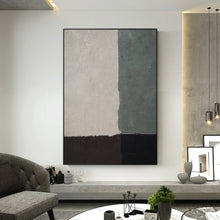 Load image into Gallery viewer, White Green Brown Black Art Living Room Handmade Painting Qp048
