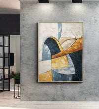 Load image into Gallery viewer, Green Gold Yellow Abstract Painting Living Room Wall Art Np060