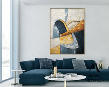 Load image into Gallery viewer, Green Gold Yellow Abstract Painting Living Room Wall Art Np060