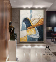Load image into Gallery viewer, Green Gold Yellow Abstract Painting Living Room Wall Art Np060