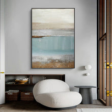 Load image into Gallery viewer, Big Ocean Art Blue Painting Beach Sunset Painting Op030