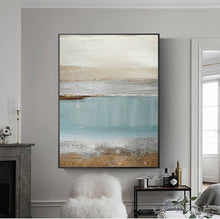 Load image into Gallery viewer, Big Ocean Art Blue Painting Beach Sunset Painting Op030