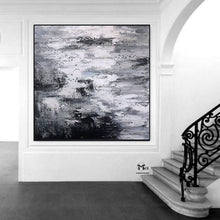 Load image into Gallery viewer, Black And White Abstract Painting 3D Texture Artwork For Living Room Ap112