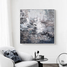 Load image into Gallery viewer, Black and Grey Wall Art Original Textured Painting Living Room Ap106