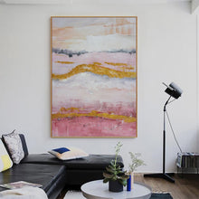 Load image into Gallery viewer, Pink Gold Painting Home Wall Decor Oversized Canvas Paintings Op077
