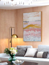 Load image into Gallery viewer, Gold Pink Abstract Painting  Large Wall Decor Op078