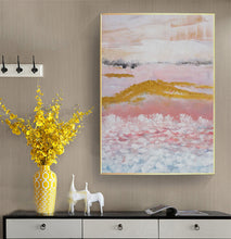 Load image into Gallery viewer, Gold Pink Abstract Painting  Large Wall Decor Op078
