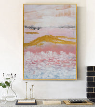 Load image into Gallery viewer, Gold Pink Abstract Painting  Large Wall Decor Op078