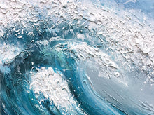 Load image into Gallery viewer, Textured Ocean Waves Wall Art Large Canvas Artwork for Sale Gp083