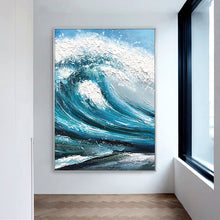 Load image into Gallery viewer, Textured Ocean Waves Wall Art Large Canvas Artwork for Sale Gp083