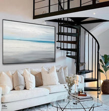 Load image into Gallery viewer, Beach Painting on Canvas Blue Ocean Painting Bedroom Ap103