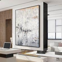 Load image into Gallery viewer, Large Abstract White Painting Heavy Textured Painting For Living Room Kp008