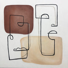 Load image into Gallery viewer, Beige Paintings On Canvas Contemporary Art Nursery Wall Decor Kp035