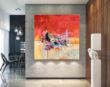 Load image into Gallery viewer, Red Abstract Painting on Canvas Colorful Abstract Painting NP053