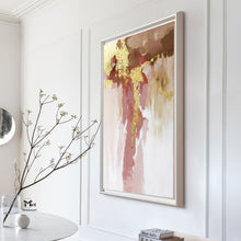 Load image into Gallery viewer, Pink and Gold Leaf Art Original Abstract Painting On Canvas Ap128