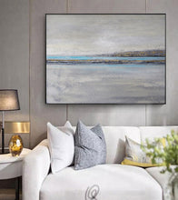 Load image into Gallery viewer, Coastal Wall Art Large Wall Art Beach Painting Grey Wall Painting Op062