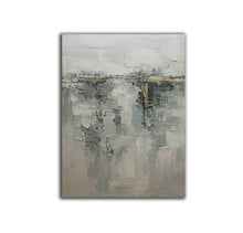 Load image into Gallery viewer, Gray Gold Abstract Painting on Canvas Original Canvas Wall Art Yp008