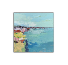 Load image into Gallery viewer, Blue Yellow Landscape Textured Wall Art Original Painting on Canvas Np085