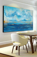 Load image into Gallery viewer, Oversized Art for Sale Ocean Landscape Painting Blue Abstract Painting Gp074