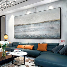 Load image into Gallery viewer, Large Abstract Painting Grey Seascape Painting Beach Painting Qp050