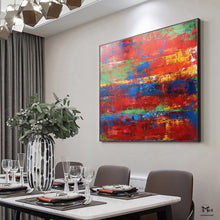 Load image into Gallery viewer, Red Painting On Canvas Large Colorful Contemporary Art Kp025