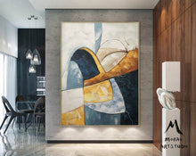 Load image into Gallery viewer, Green Gold Yellow Abstract Painting Living Room Wall Art Np060